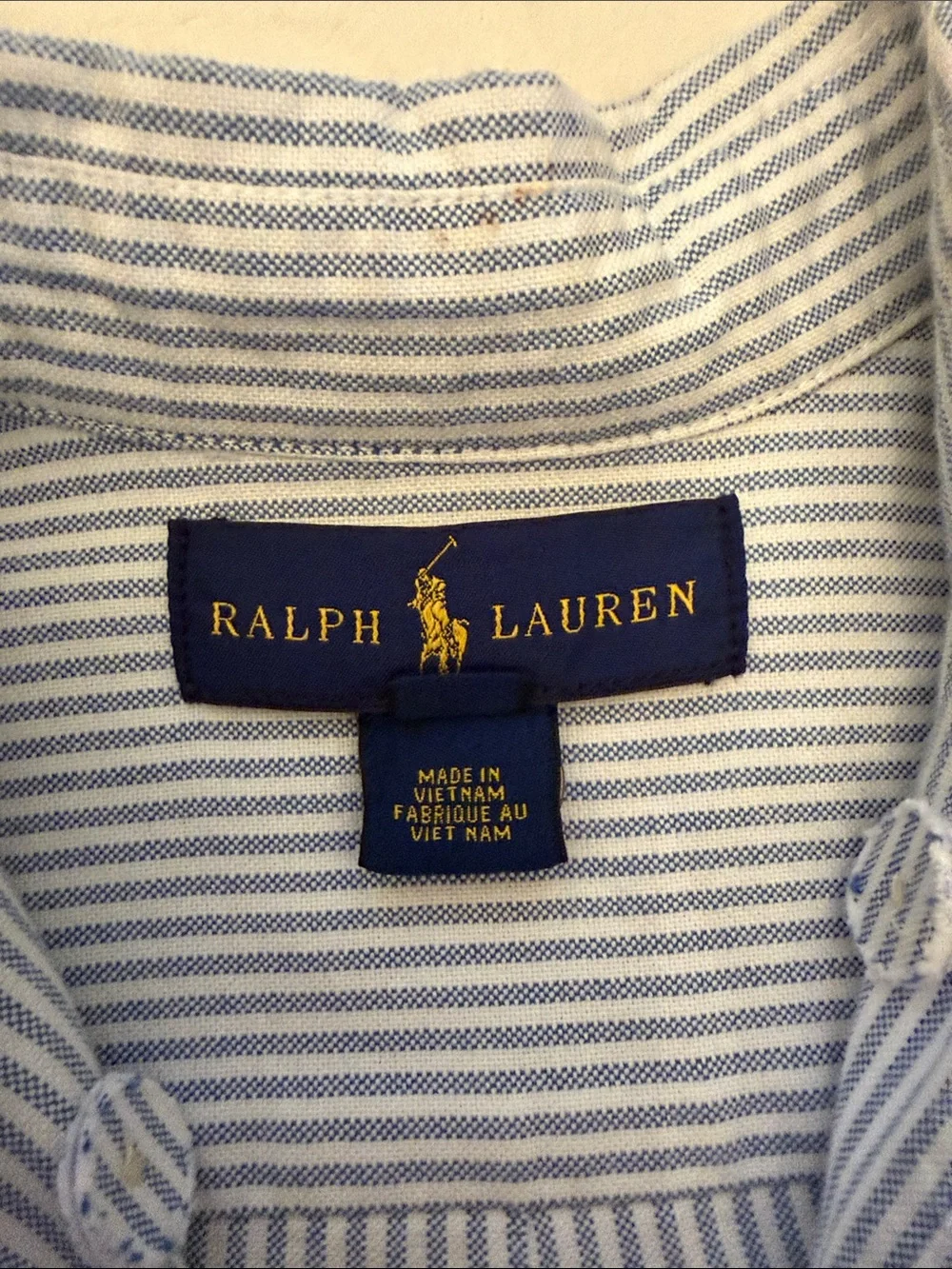 Ralph Lauren Light Blue & White Pinstripe Cotton Dress Shirt